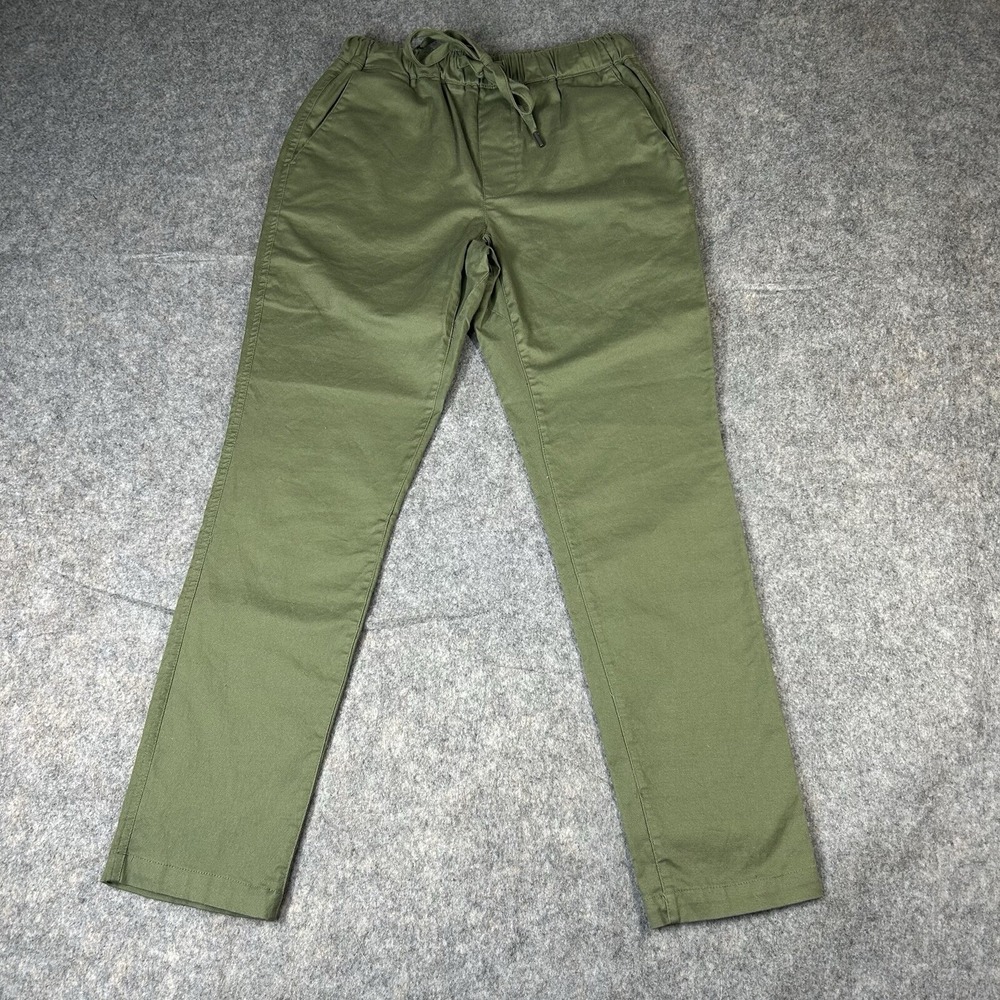 Wildfang The Essential Drawstring Pant Womens XS Green Stretch Tapered Leg